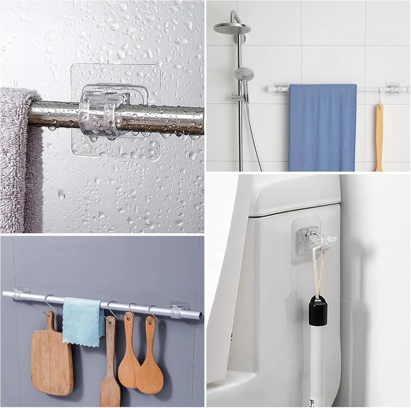 Rods Clips Hook Self Adhesive Pack of 6, 8 & 12